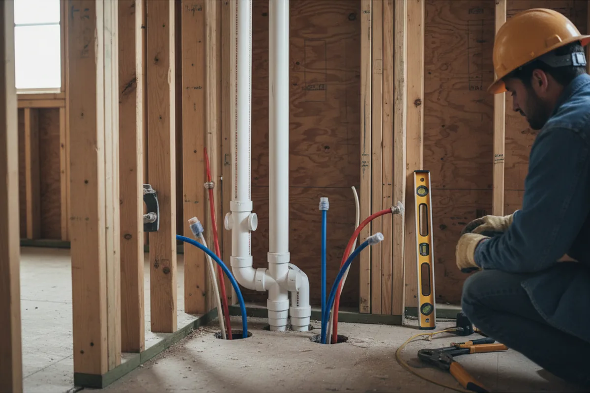 Drain and supply rough-in during Drain Cleaning in Voorheesville